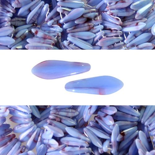 2 holes CzechMates Daggers blue raspberry swirl 5x16mm (50)