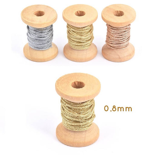 Polyester and Metal Thread - light GOLD 0.8mm (2 m)