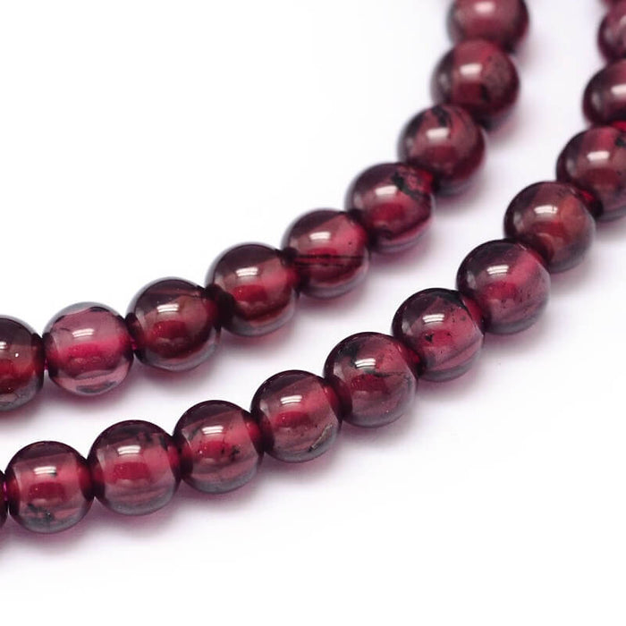 Natural Grade A Garnet Round Bead 3mmx1 - 130/strand - 40cm (1 strand)