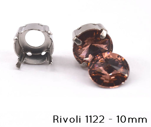 Sew on setting for Swarovski 1122 - 10mm rhodium (2)