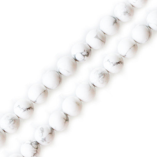 White howlite round beads 4mm strand (1)