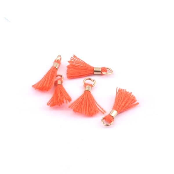 mini tassel with ring Red Orange 15mm (5)