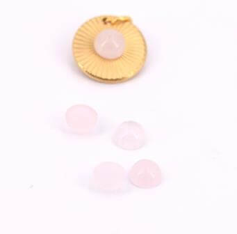 Round cabochon Quartz Rose 6mm (2)