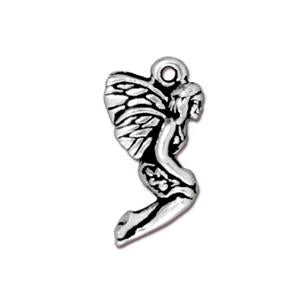 leaf fairy charm silver plated 10x21mm (1)