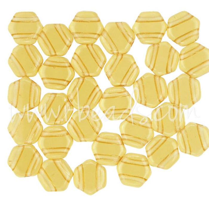 Honeycomb beads 6mm topaz transparent (30)
