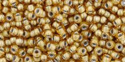 cc375 - Toho beads 11/0 inside colour topaz/light grey lined (10g)
