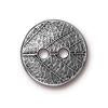 Round leaf metal button antique pewter plated 18mm (1)