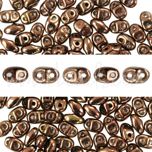 MiniDuo beads 2.5x4mm dark bronze (10g)