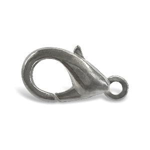 Lobster claw clasp metal antique silver plated 12mm (5)