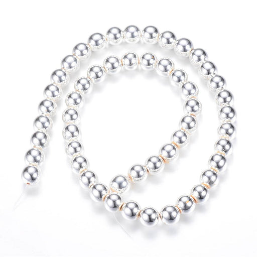Hematite (Reconstituted) beads Silver plated 3.5mm - 1 strand - 150 beads (Sold per strand)