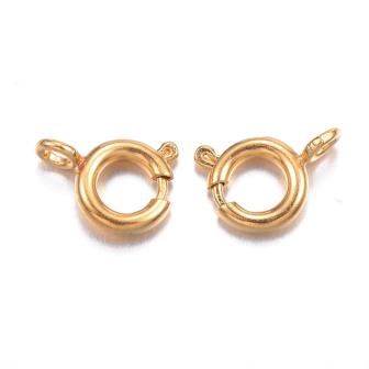 Stainless Steel Bolt ring Clasps-gold color-5mm (5)