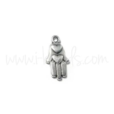 Buy Hamsa hand charm silver plated 8x13mm (1)