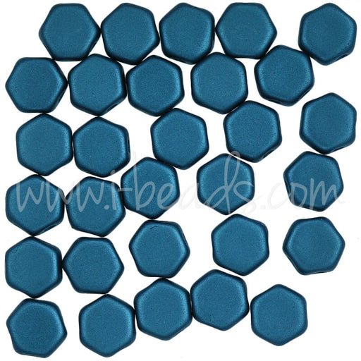 Honeycomb beads 6mm pastel petrol (30)