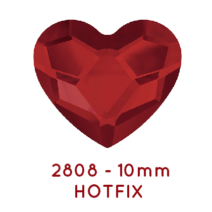 Swarovski 2808 HEART flat back HOTFIX 10mm Light Siam (4)