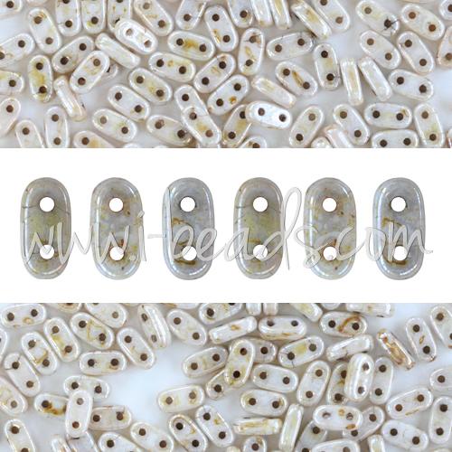 2 holes CzechMates Bar 2x6mm Opaque Luster Picasso (10g)