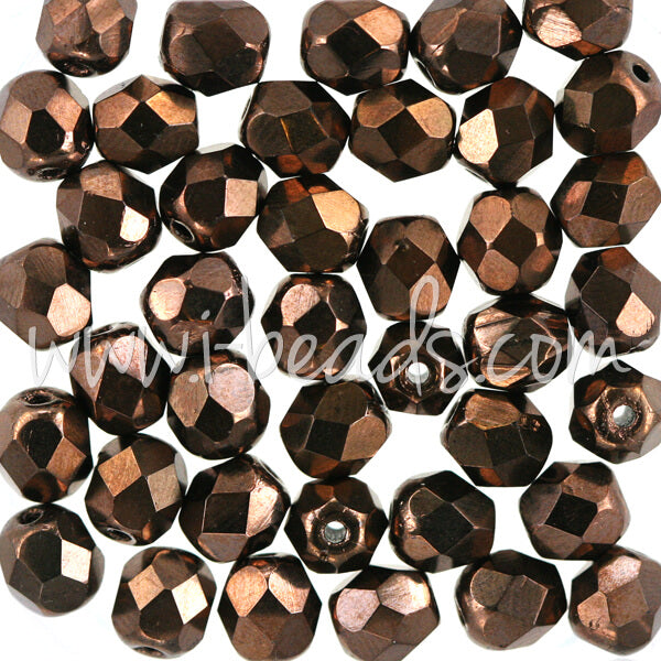 Perles facettes de bohème bronze red 2mm (50)