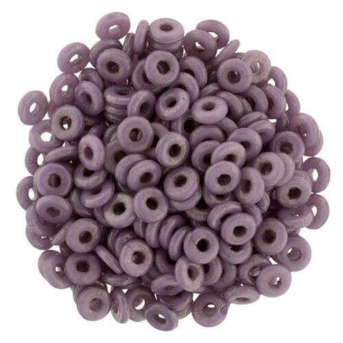 O beads 1x3.8mm Opaque Purple heishi (5g)