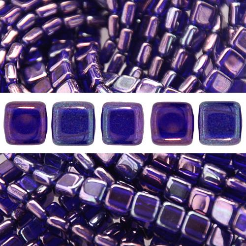 2 holes CzechMates tile bead cobalt vega 6mm (50)