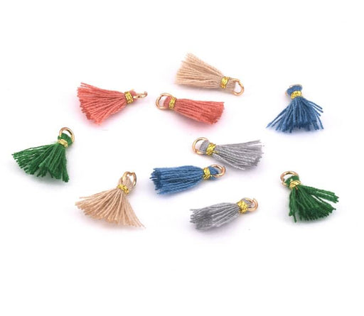 Mini tassels with ring mix colors 12mm (10)