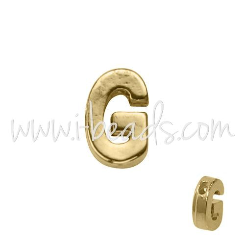 Letter bead G gold plated 7x6mm (1)