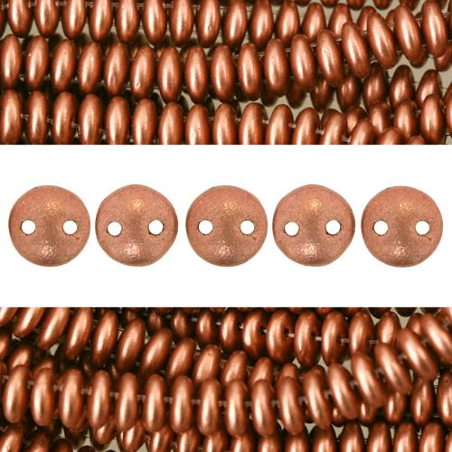 2 holes CzechMates lentil Matte Metallic Copper 6mm (50)