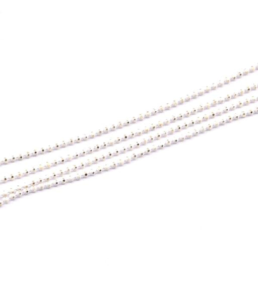 Ball chain 1.5mm brass golden and white plated (1m)