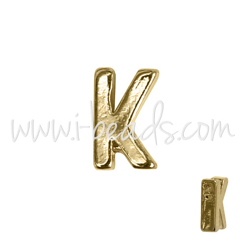 Buy Letter bead K gold plated 7x6mm (1)