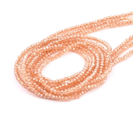 Buy Glass Bead sand AB, Faceted, Round 2mm, hole 0.6mm - 36cm (1strand)