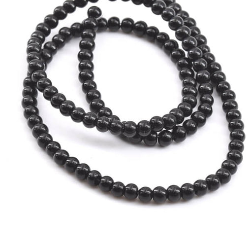 Buy Black Onyx Round Beads 3mm strand appx 135 beads (1 strand)