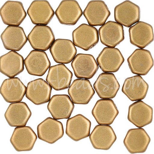 Honeycomb beads 6mm matt metal antique brass (30)