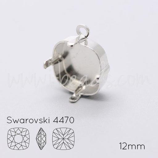 Pendant setting for Swarovski 4470 12mm silver plated (1)
