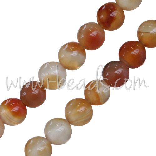 Stripe Agate Orange Round beads 6mm strand (1)