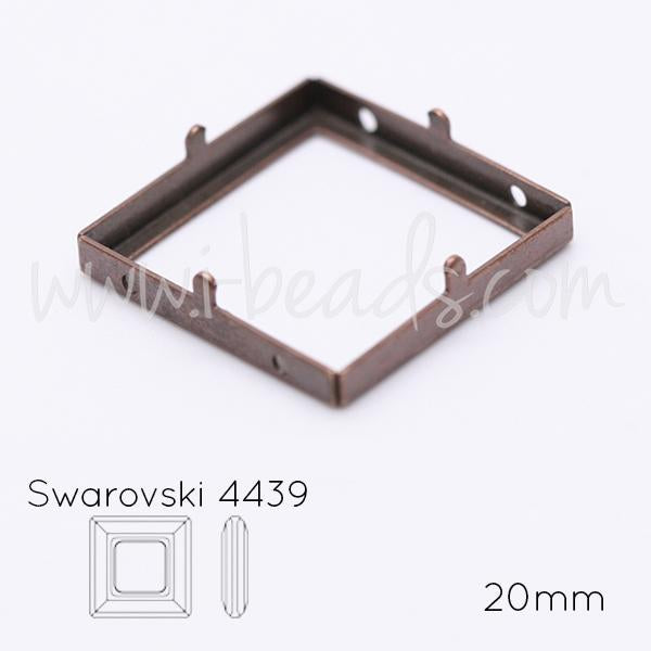 Sew on setting for Swarovski 4439 cosmic square 20mm copper (1)