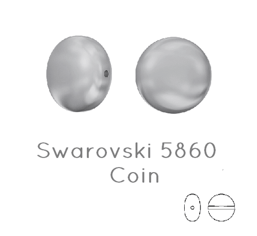 Buy 5860 Swarovski coin Grey pearl 10mm 0.7mm (5)