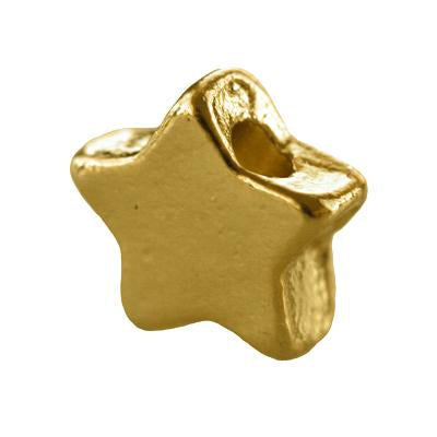 Star bead metal gold plated 24k - 6mm (5)