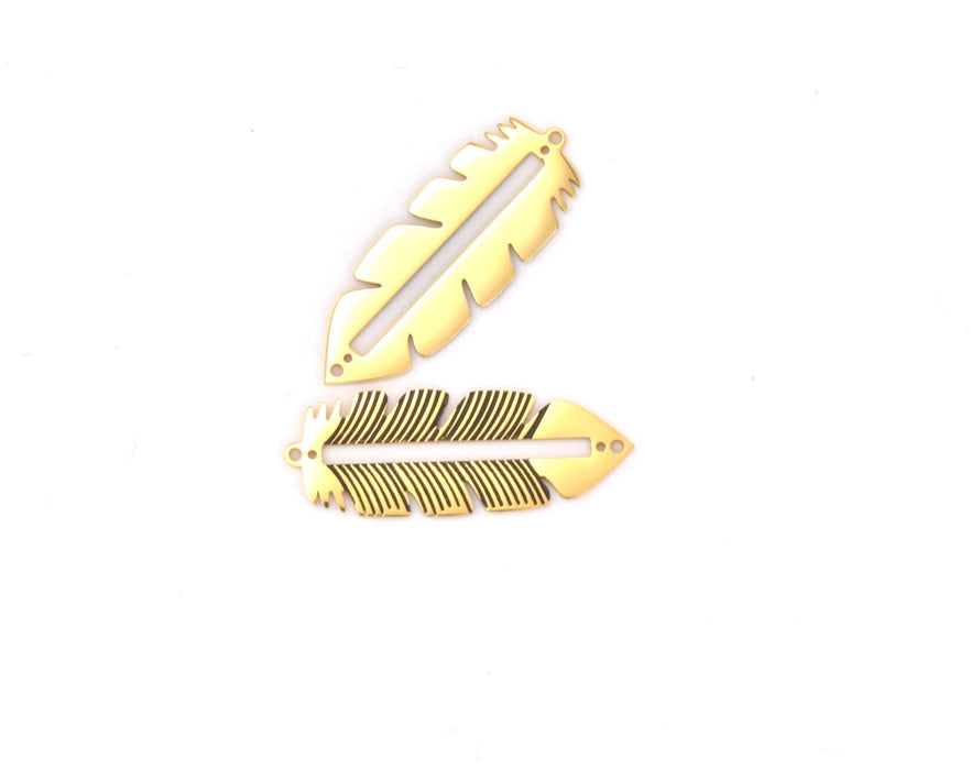 Centerline feather 31.8X11.75mm to enable embellishment with toho beads (1)