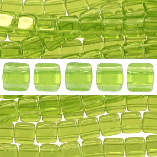 Buy 2 holes CzechMates tile bead Olivine 6mm (50)