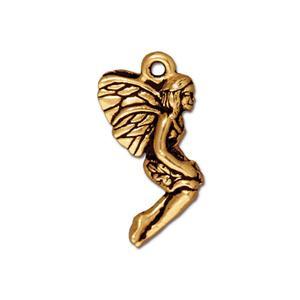 leaf fairy charm gold plated 10x21mm (1)