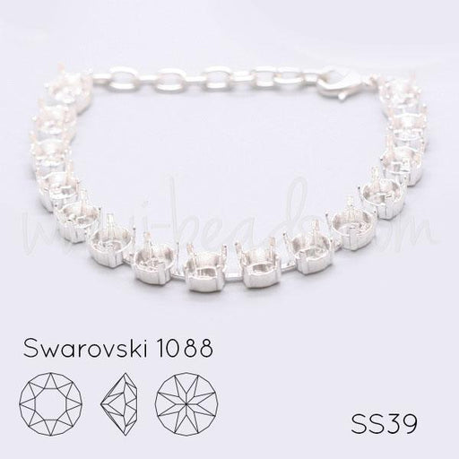 Bracelet setting for 15 Swarovski 1088 SS39 silver plated (1)