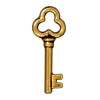 Key charm metal antique gold plated 21.8mm (1)