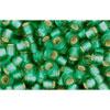 cc24bf - Toho beads 8/0 silver lined frosted dark peridot (10g)
