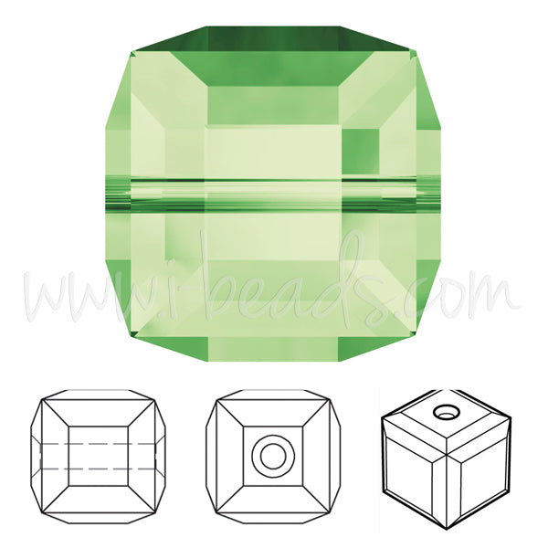 5601 Swarovski cube beads peridot 8mm (2)