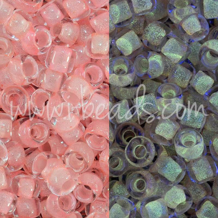 cc2720 - Toho beads 8/0 Glow in the dark pink/yellow green (10g)