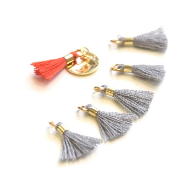 mini tassel with ring grey 15mm (5)