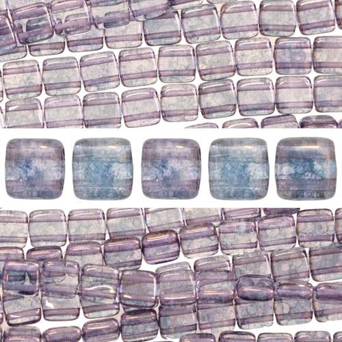 2 holes CzechMates tile bead Crystal Moon Dust 6mm (50)