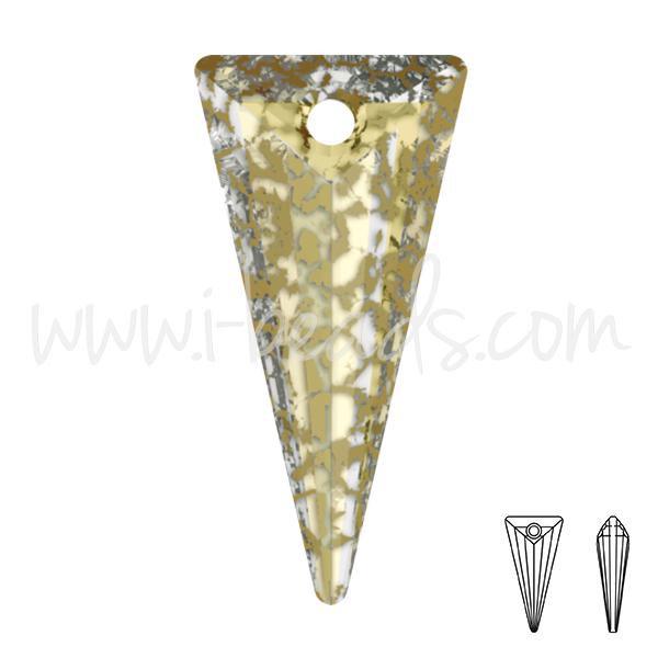 Swarovski 6480 spike pendant Crystal Gold patina effect 18mm (1)