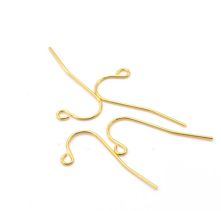 Earring Hooks Steel Gold 24x11.5mm (4)