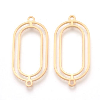 Link, Matte gold, Oval, 35x16mm (1)