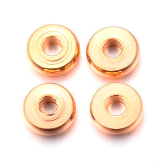 Buy Stainless Steel Heishi Beads Separators GOLD, Flat Round, 8mm, Hole: 2mm (10)