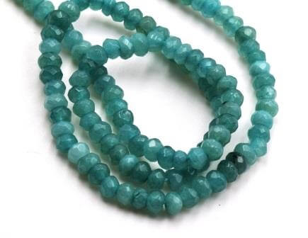 Buy Natural Jade Dyed rondelle green AQUA rondelle 4X2m hole: 1mm (1 strand)